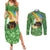 Celtic Harp Shamrock Republic of Ireland Couples Matching Summer Maxi Dress and Long Sleeve Button Shirt