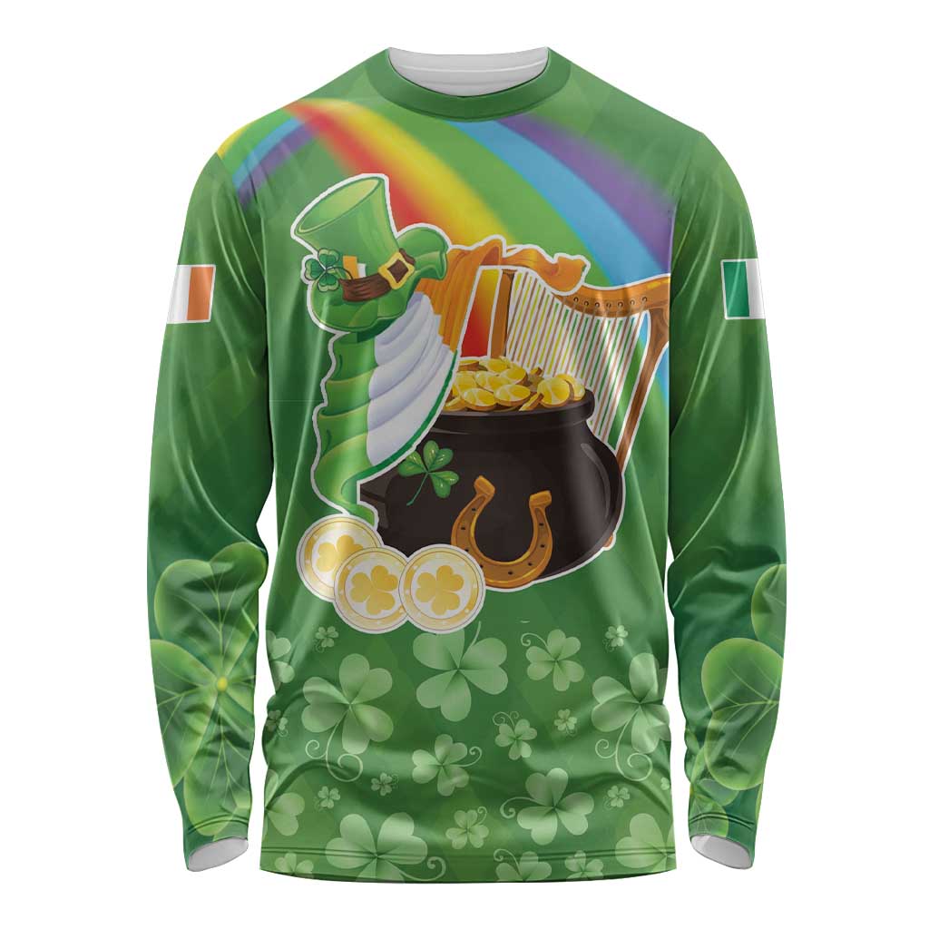 Celtic Harp Shamrock Republic of Ireland Long Sleeve Shirt