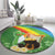 Celtic Harp Shamrock Republic of Ireland Round Carpet