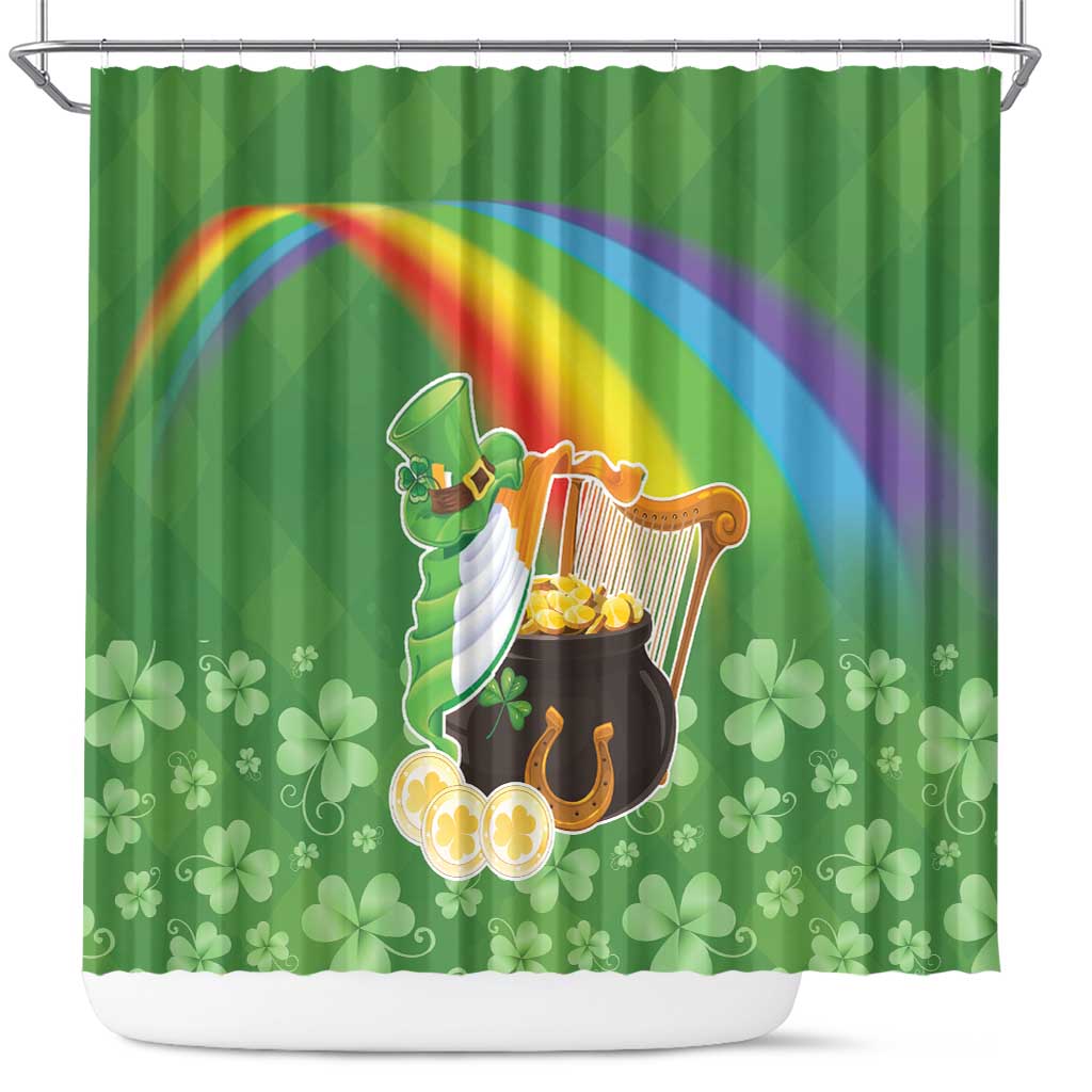 Celtic Harp Shamrock Republic of Ireland Shower Curtain