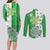 Ireland 17th March Saint Patrick's Day Couples Matching Long Sleeve Bodycon Dress and Long Sleeve Button Shirt Irish Leprechaun with Shamrock