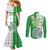 Ireland 17th March Saint Patrick's Day Couples Matching Mermaid Dress and Long Sleeve Button Shirt Irish Leprechaun with Shamrock