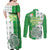 Ireland 17th March Saint Patrick's Day Couples Matching Off Shoulder Maxi Dress and Long Sleeve Button Shirt Irish Leprechaun with Shamrock