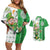 Ireland 17th March Saint Patrick's Day Couples Matching Off Shoulder Short Dress and Hawaiian Shirt Irish Leprechaun with Shamrock