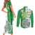 Ireland 17th March Saint Patrick's Day Couples Matching Short Sleeve Bodycon Dress and Long Sleeve Button Shirt Irish Leprechaun with Shamrock