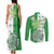 Ireland 17th March Saint Patrick's Day Couples Matching Tank Maxi Dress and Long Sleeve Button Shirt Irish Leprechaun with Shamrock