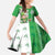 Ireland 17th March Saint Patrick's Day Family Matching Long Sleeve Bodycon Dress and Hawaiian Shirt Irish Leprechaun with Shamrock