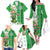 Ireland 17th March Saint Patrick's Day Family Matching Off The Shoulder Long Sleeve Dress and Hawaiian Shirt Irish Leprechaun with Shamrock