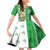 Ireland 17th March Saint Patrick's Day Family Matching Off Shoulder Short Dress and Hawaiian Shirt Irish Leprechaun with Shamrock