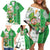 Ireland 17th March Saint Patrick's Day Family Matching Off Shoulder Short Dress and Hawaiian Shirt Irish Leprechaun with Shamrock