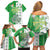 Ireland 17th March Saint Patrick's Day Family Matching Off Shoulder Short Dress and Hawaiian Shirt Irish Leprechaun with Shamrock