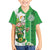 Ireland 17th March Saint Patrick's Day Family Matching Off Shoulder Short Dress and Hawaiian Shirt Irish Leprechaun with Shamrock