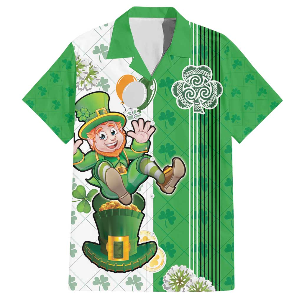 Ireland 17th March Saint Patrick's Day Hawaiian Shirt Irish Leprechaun with Shamrock