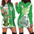 Ireland 17th March Saint Patrick's Day Hoodie Dress Irish Leprechaun with Shamrock