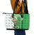 Ireland 17th March Saint Patrick's Day Leather Tote Bag Irish Leprechaun with Shamrock