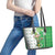 Ireland 17th March Saint Patrick's Day Leather Tote Bag Irish Leprechaun with Shamrock