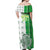 Ireland 17th March Saint Patrick's Day Off Shoulder Maxi Dress Irish Leprechaun with Shamrock