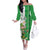 Ireland 17th March Saint Patrick's Day Off The Shoulder Long Sleeve Dress Irish Leprechaun with Shamrock