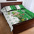 Ireland 17th March Saint Patrick's Day Quilt Bed Set Irish Leprechaun with Shamrock