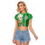 Ireland 17th March Saint Patrick's Day Raglan Cropped T Shirt Irish Leprechaun with Shamrock