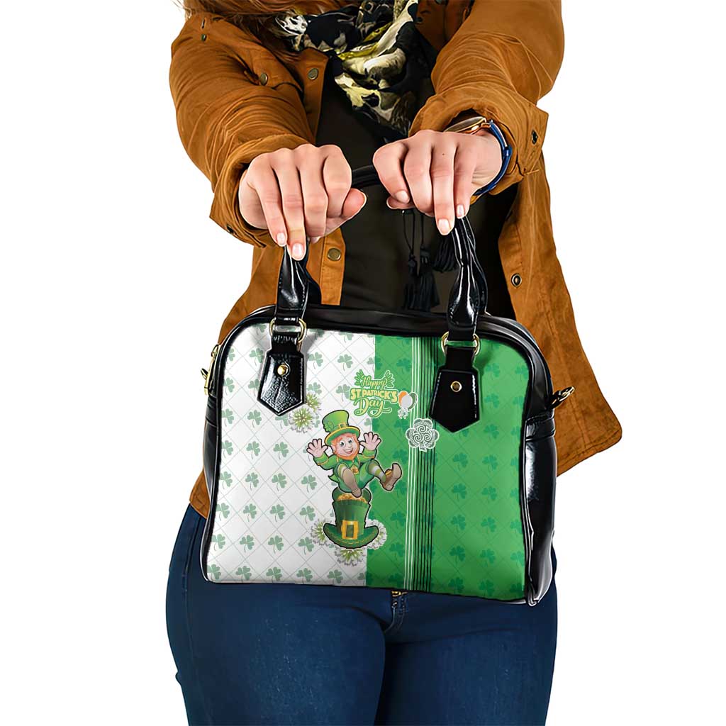 Ireland 17th March Saint Patrick's Day Shoulder Handbag Irish Leprechaun with Shamrock