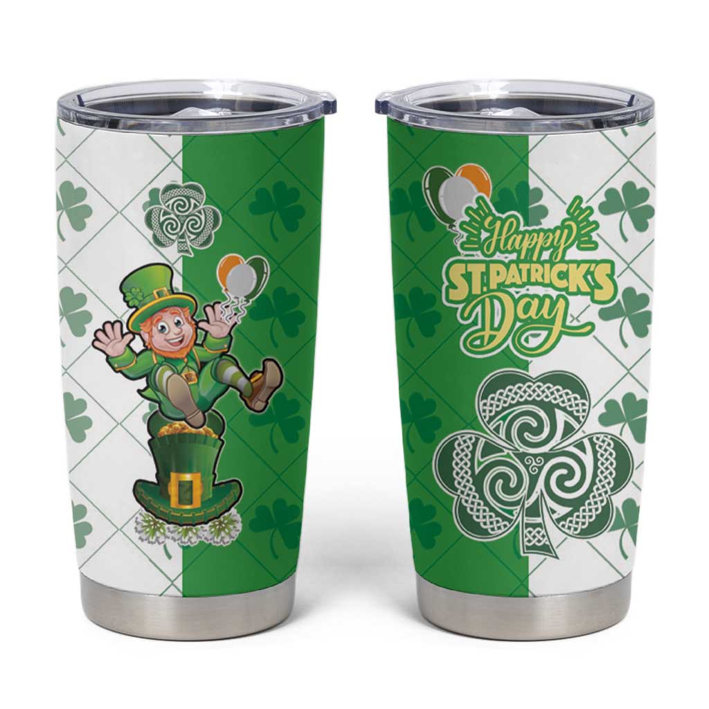 Ireland 17th March Saint Patrick's Day Tumbler Cup Irish Leprechaun with Shamrock