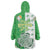 Ireland 17th March Saint Patrick's Day Wearable Blanket Hoodie Irish Leprechaun with Shamrock