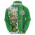 Ireland 17th March Saint Patrick's Day Zip Hoodie Irish Leprechaun with Shamrock