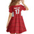 Custom Malta Football Jersey Go Champions Family Matching Off Shoulder Maxi Dress and Hawaiian Shirt Red Style