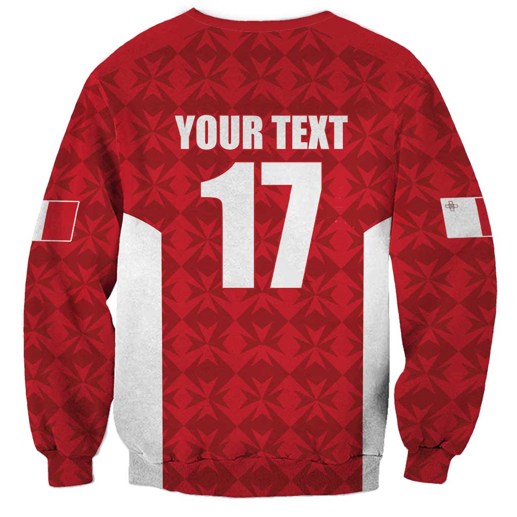 Custom Malta Football Jersey Go Champions Sweatshirt Red Style