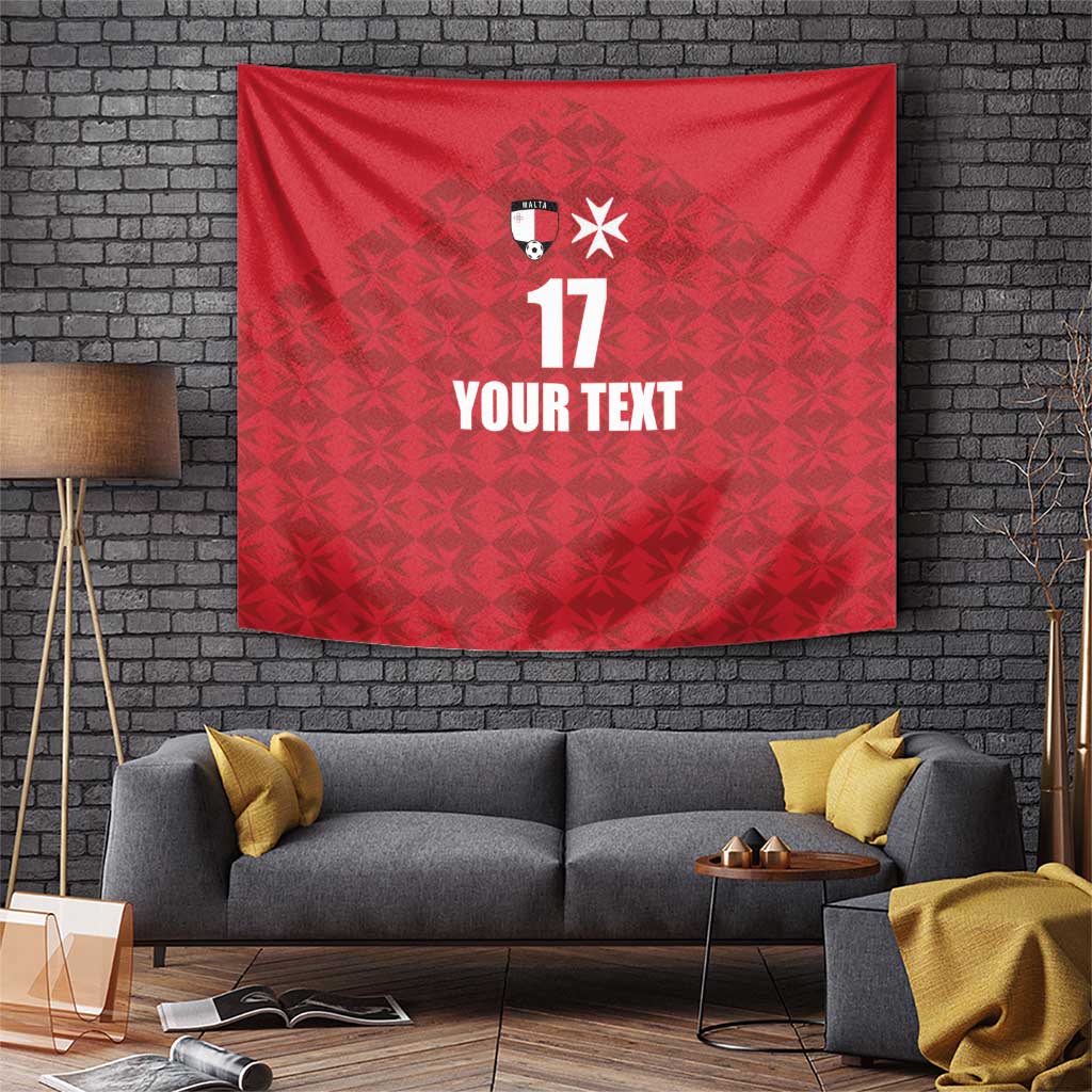Custom Malta Football Jersey Go Champions Tapestry Red Style