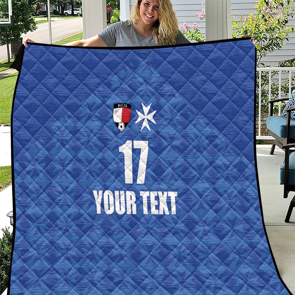 Custom Malta Football Jersey Go Champions Quilt Blue Style