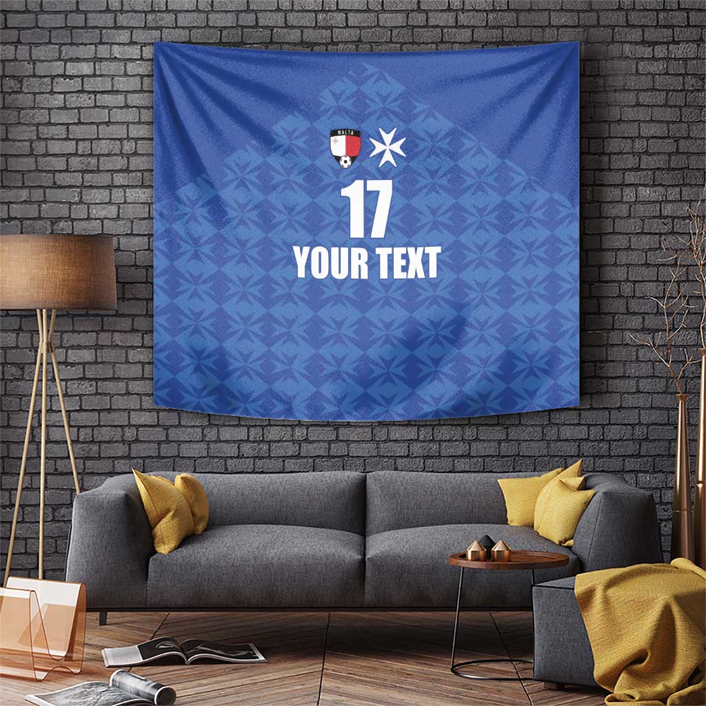 Custom Malta Football Jersey Go Champions Tapestry Blue Style