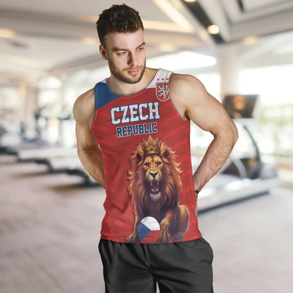 Custom Czech Republic Football Go Champions Men Tank Top Sporty Style with Lion Mascot