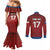 Czech Republic Football Custom Couples Matching Mermaid Dress and Long Sleeve Button Shirt Sporty Style