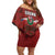 Czech Republic Football Custom Family Matching Off Shoulder Short Dress and Hawaiian Shirt Sporty Style