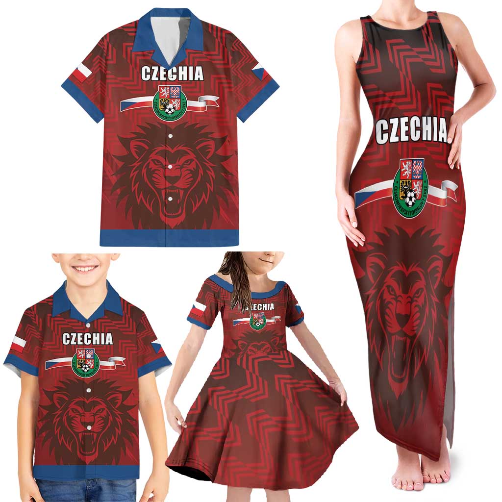 Czech Republic Football Custom Family Matching Tank Maxi Dress and Hawaiian Shirt Sporty Style