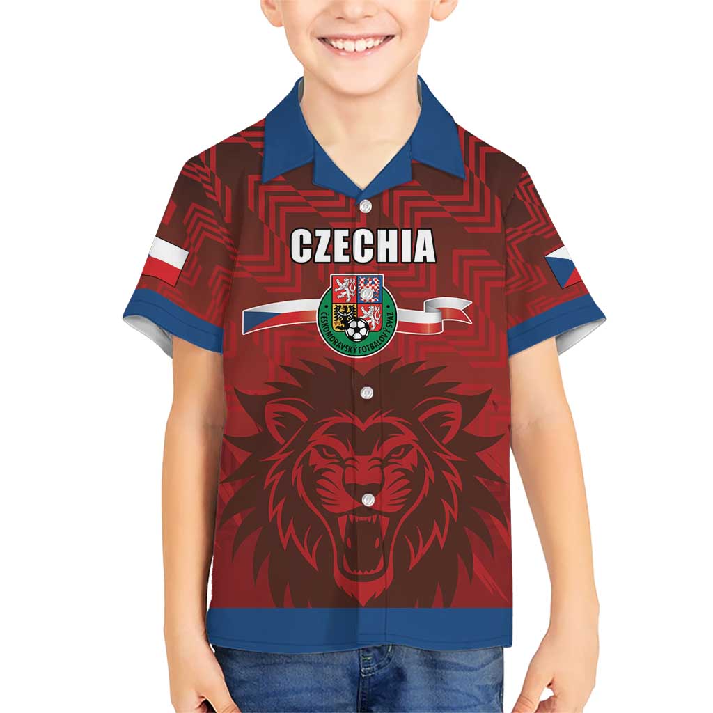 Czech Republic Football Custom Kid Hawaiian Shirt Sporty Style