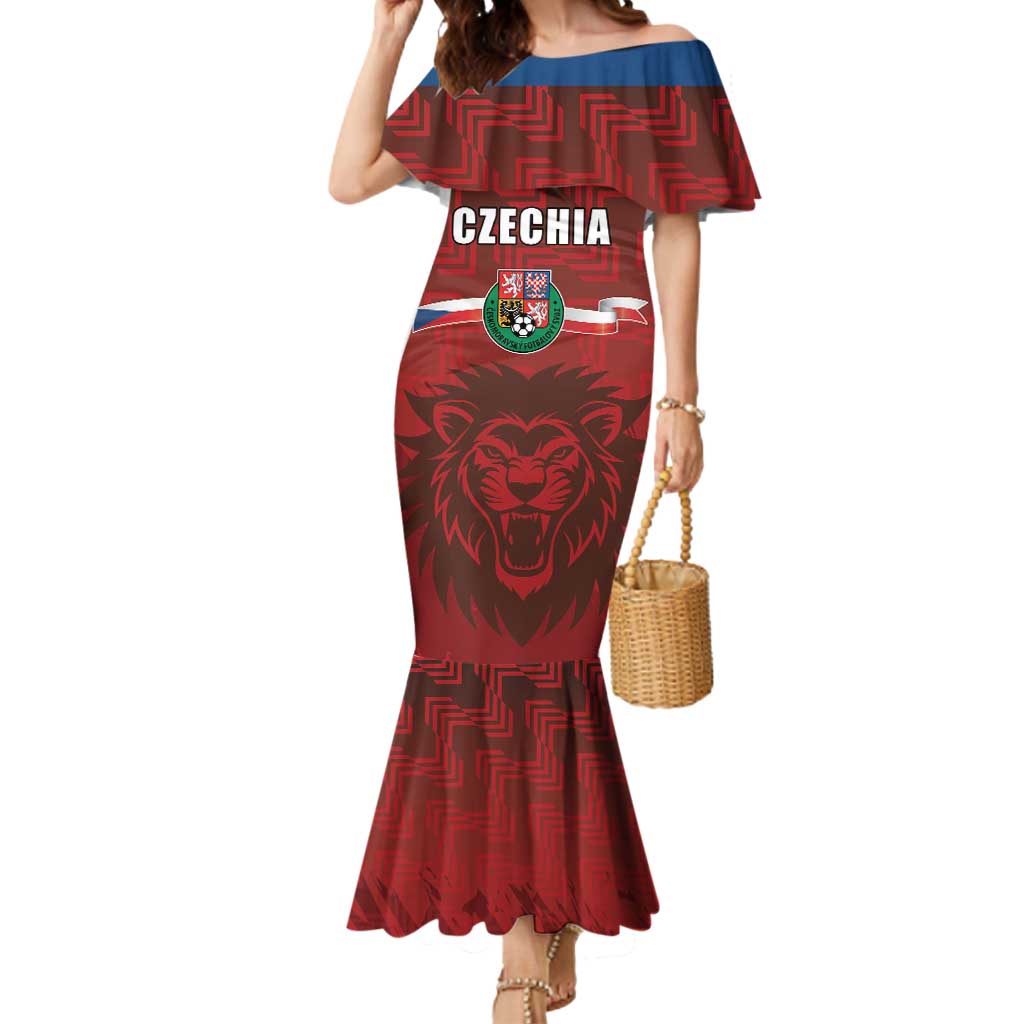 Czech Republic Football Custom Mermaid Dress Sporty Style