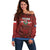 Czech Republic Football Custom Off Shoulder Sweater Sporty Style