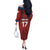 Czech Republic Football Custom Off The Shoulder Long Sleeve Dress Sporty Style