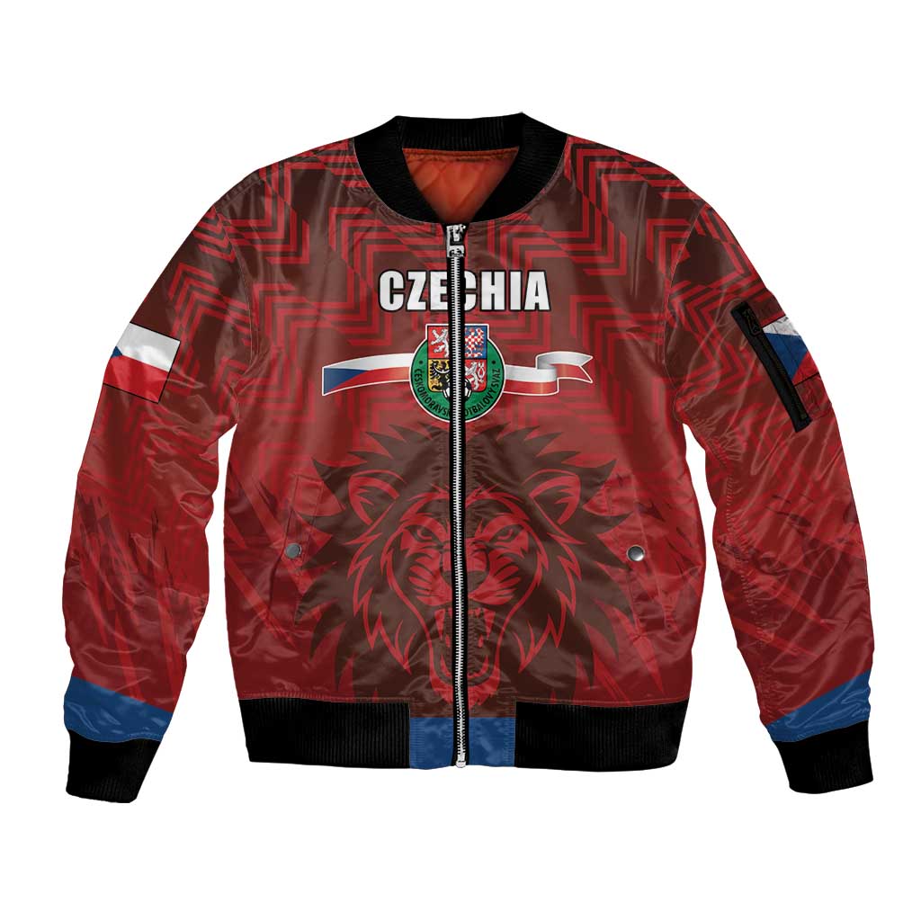 Czech Republic Football Custom Sleeve Zip Bomber Jacket Sporty Style LT17 - Wonder Print Shop