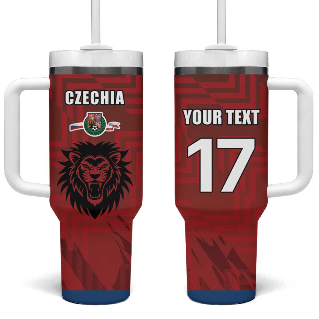 Czech Republic Football Custom Tumbler With Handle LT17 - Wonder Print Shop