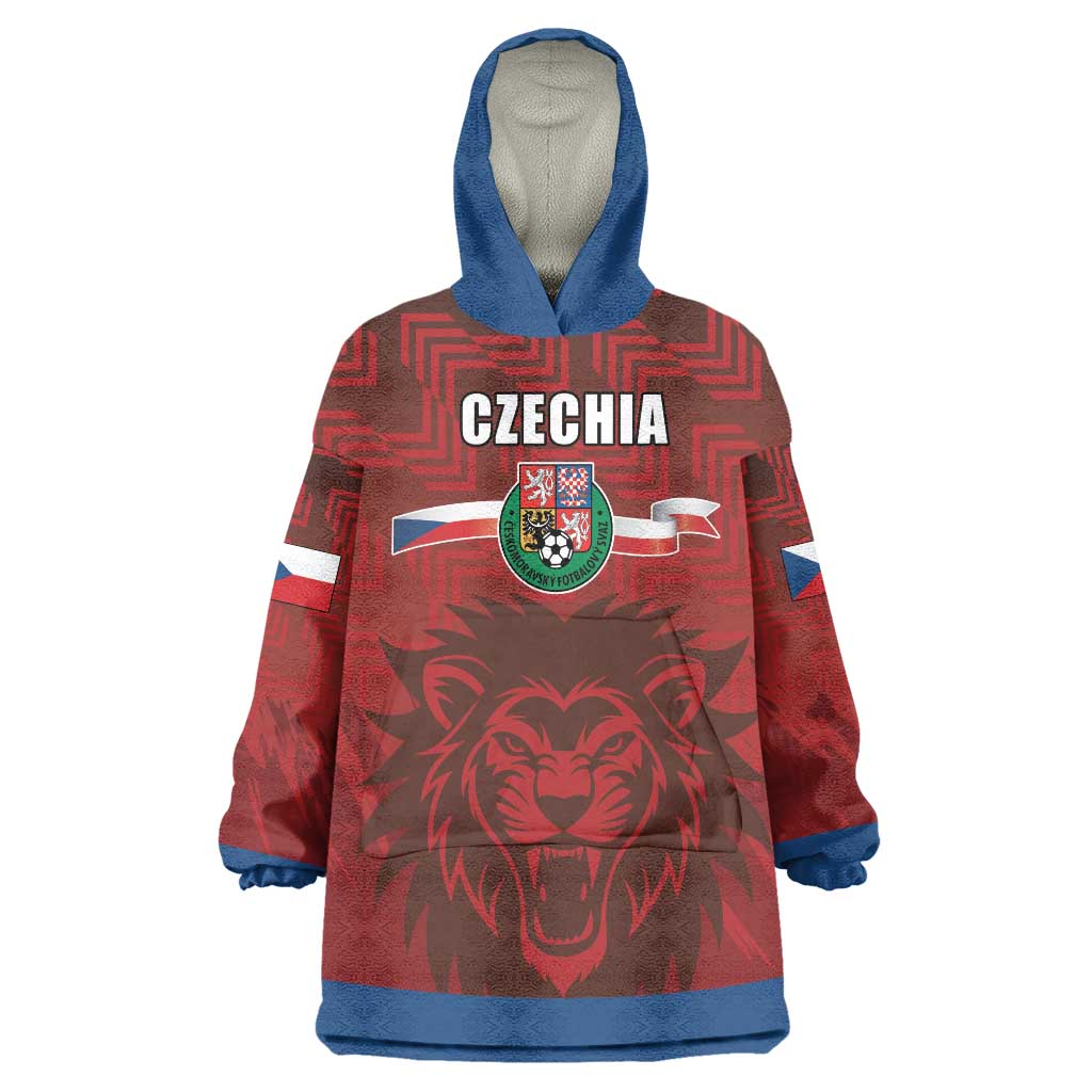 Czech Republic Football Custom Wearable Blanket Hoodie Sporty Style