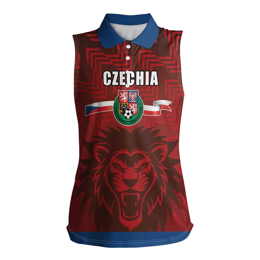 Czech Republic Football Custom Women Sleeveless Polo Shirt Sporty Style LT17 - Wonder Print Shop