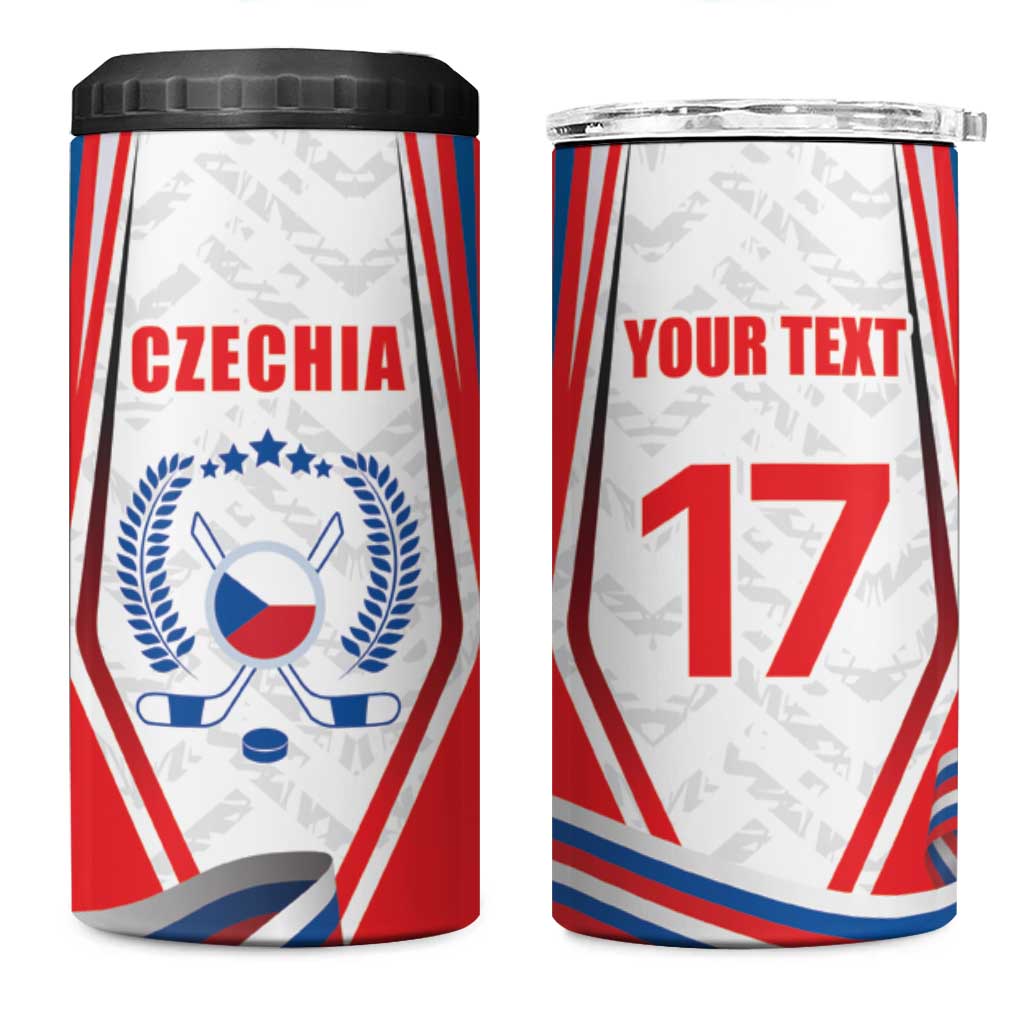 Czech Republic Ice Hockey Custom 4 in 1 Can Cooler Tumbler