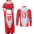 Czech Republic Ice Hockey Custom Couples Matching Off Shoulder Maxi Dress and Long Sleeve Button Shirt Flag Style