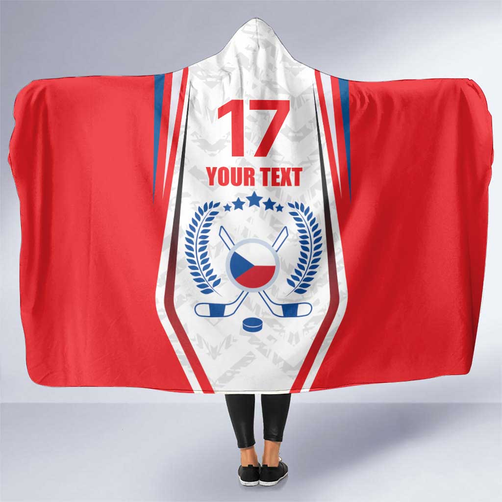 Czech Republic Ice Hockey Custom Hooded Blanket Flag Style