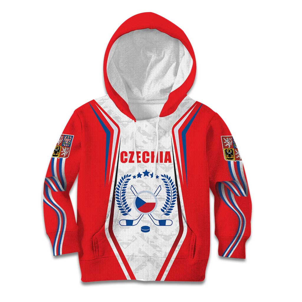 Czech Republic Ice Hockey Custom Kid Hoodie Flag Style