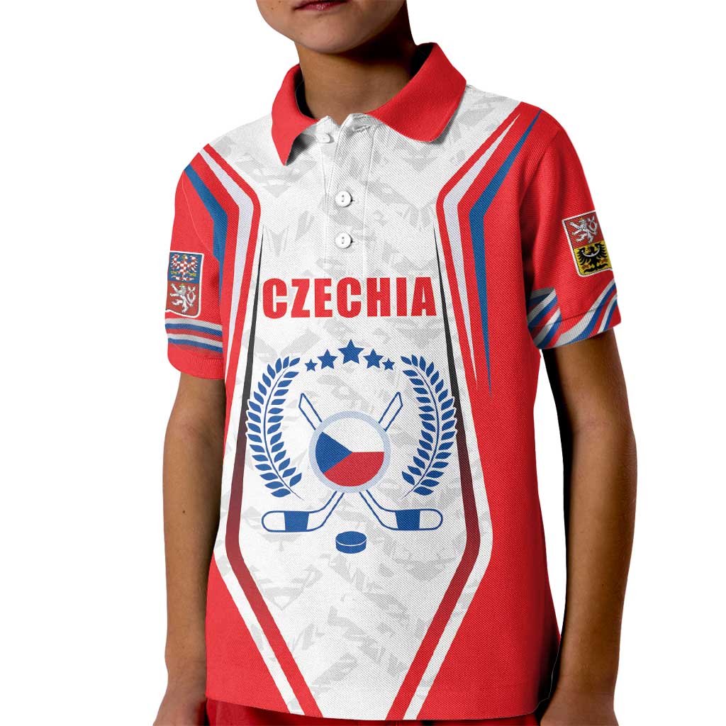 Czech Republic Ice Hockey Custom Kid Polo Shirt Flag Style